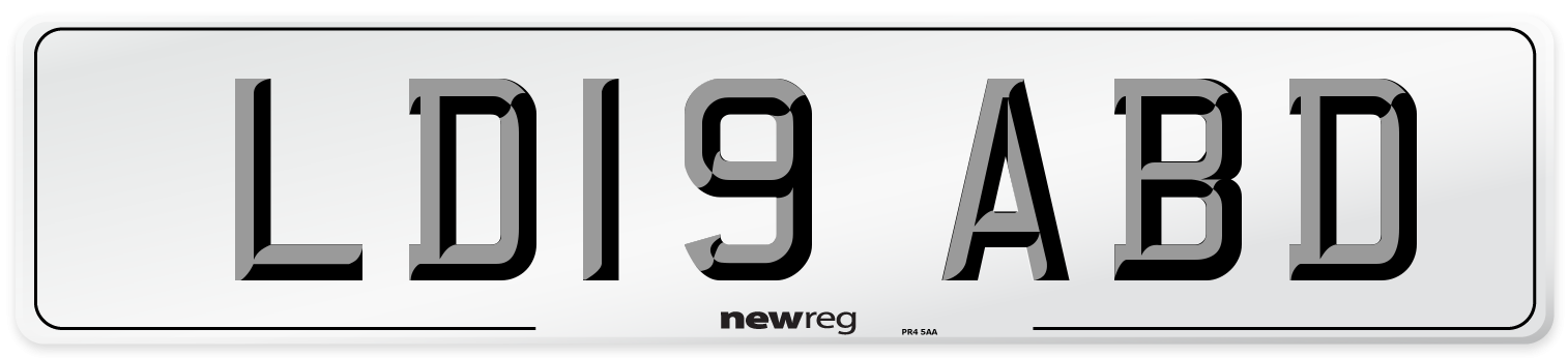 LD19 ABD Number Plate from New Reg